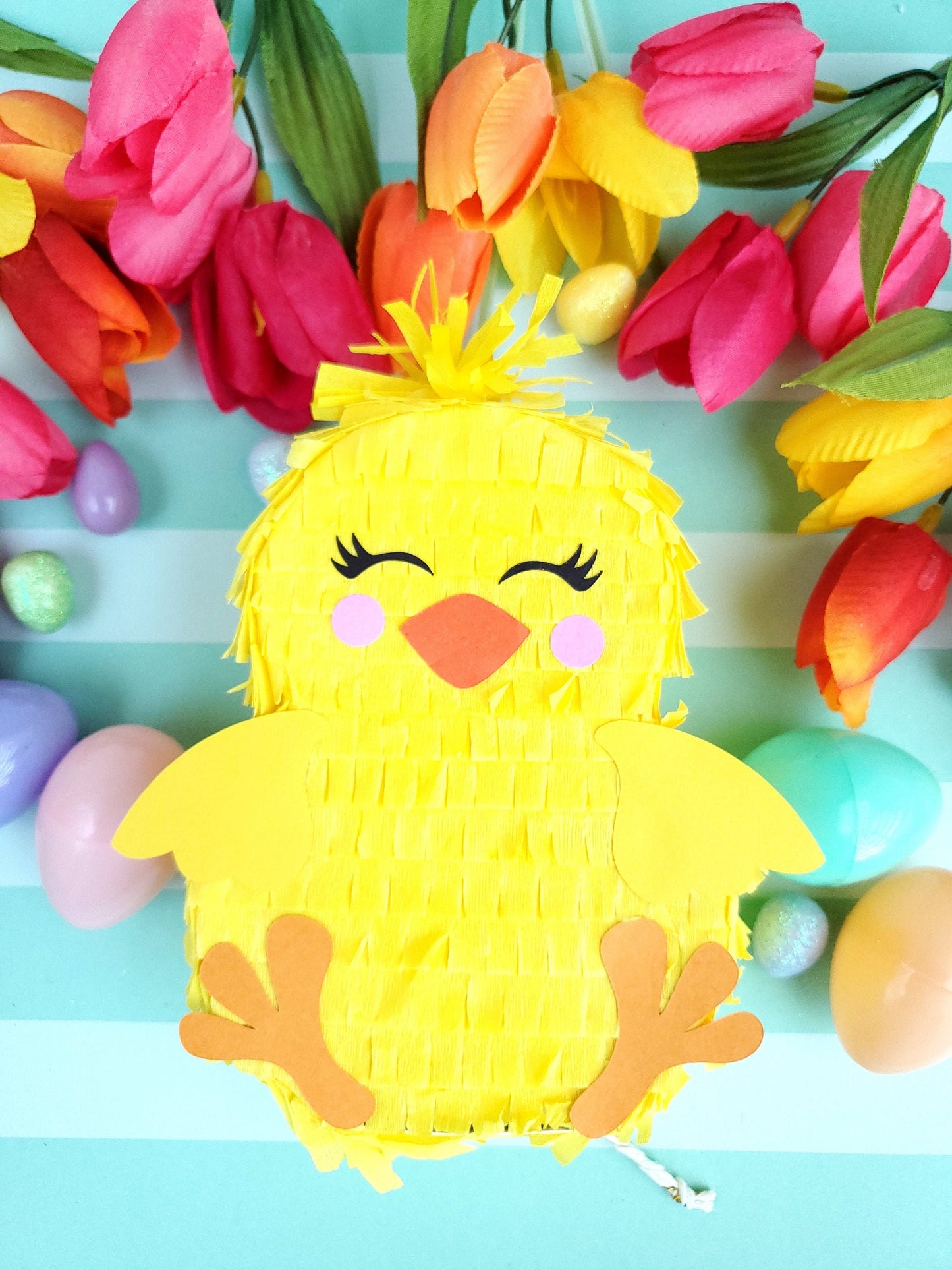 Chicken mini piñata 5.5", Easter basket filler, Farm birthday theme, Easter mini piñata, Farm, Chicken theme, Little chicken party (Ea)