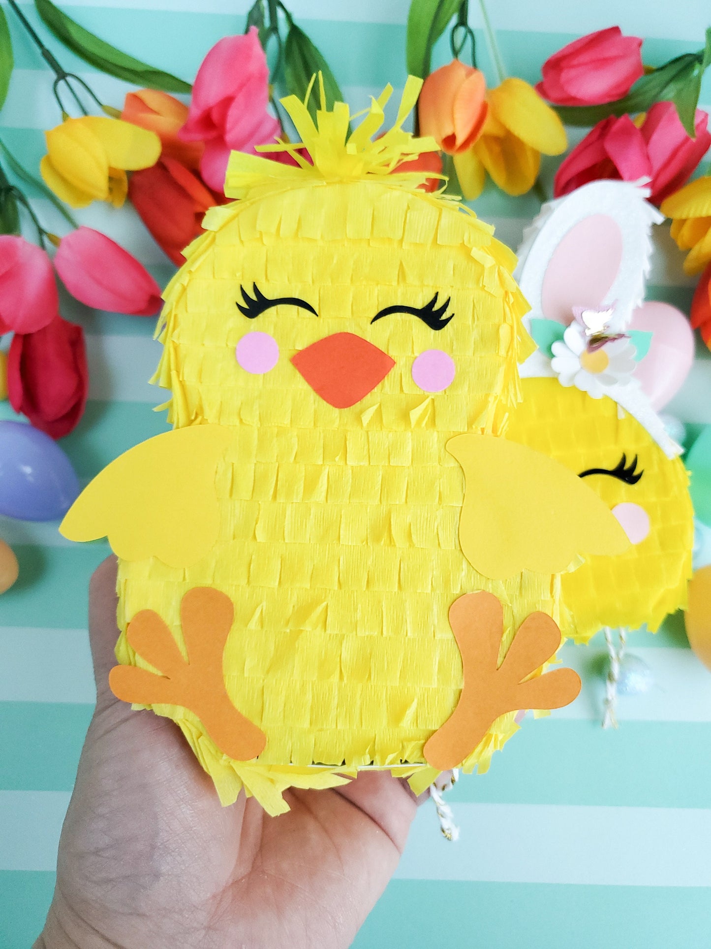 Chicken mini piñata 5.5", Easter basket filler, Farm birthday theme, Easter mini piñata, Farm, Chicken theme, Little chicken party (Ea)