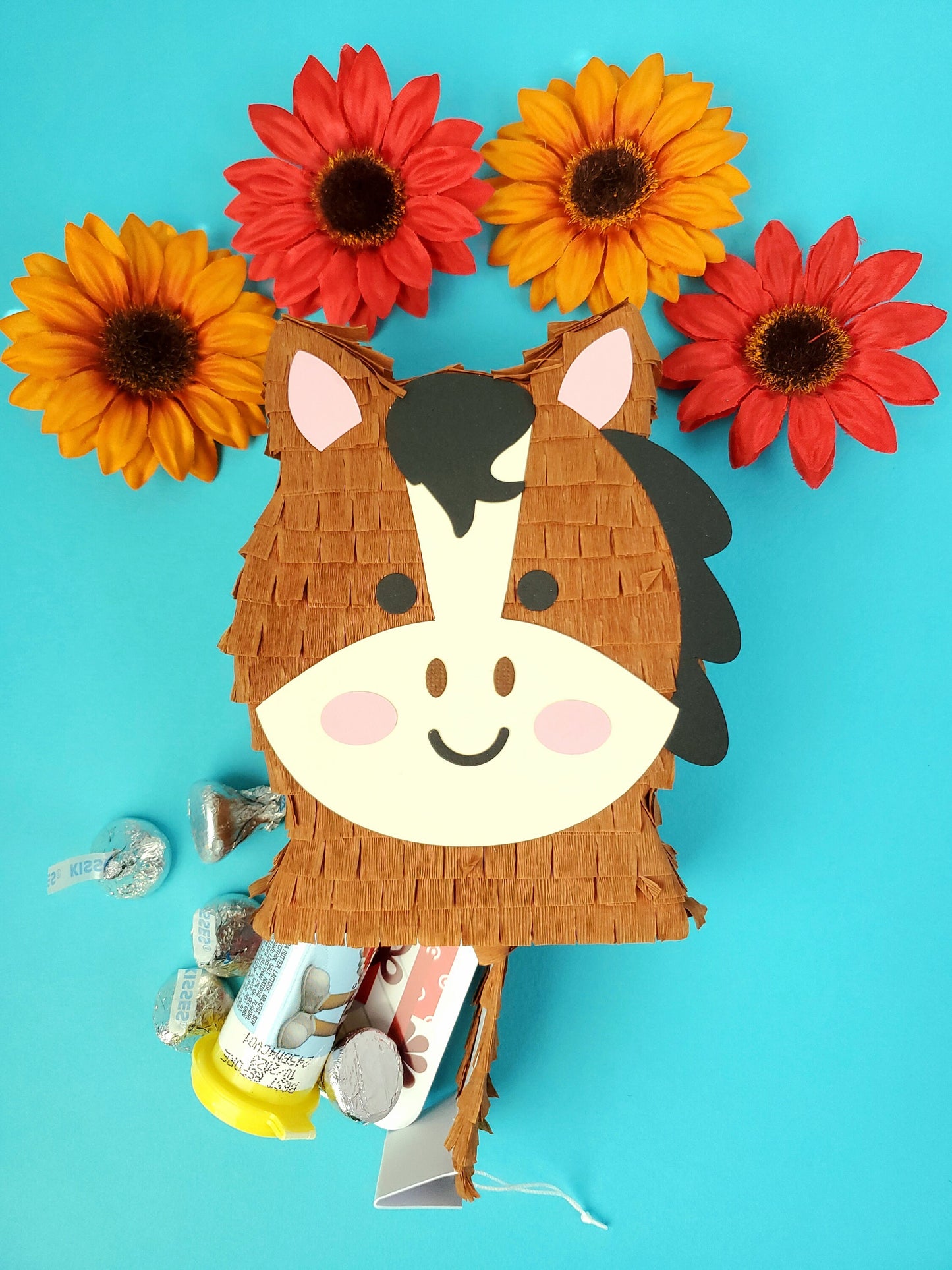 Horse mini pinata 5.5" tall, farm theme, western party, farm birthday