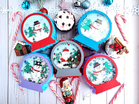 Snowglobe shaker mini piñata Christmas giftbox Christmas party favor Secret santa Shaker box pinata Shaker piñata snowglobe Xmas favors (Ea)