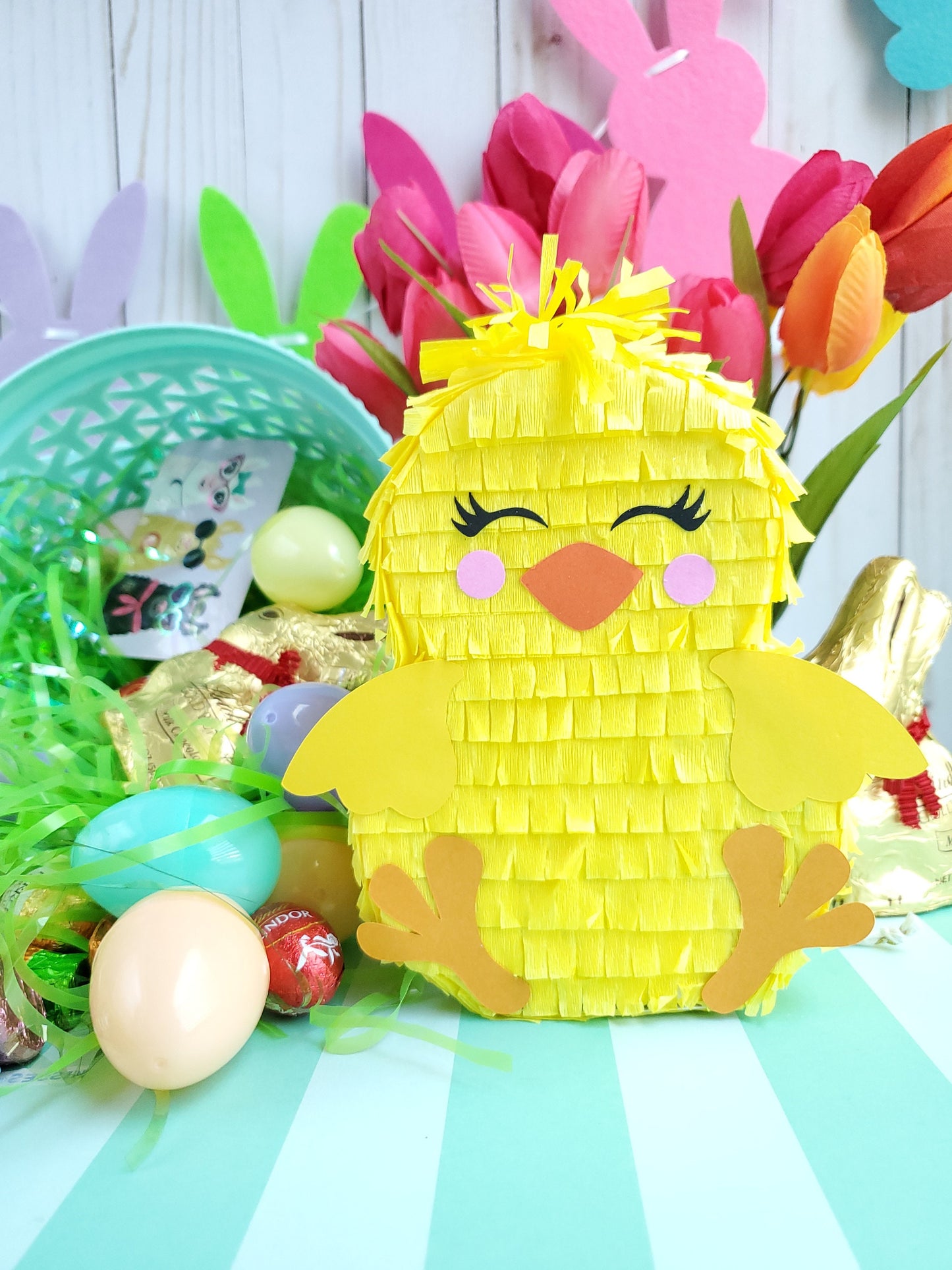 Chicken mini piñata 5.5", Easter basket filler, Farm birthday theme, Easter mini piñata, Farm, Chicken theme, Little chicken party (Ea)