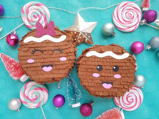 Gingerbread people mini piñata Gingerbreadman party favor Gingerbread party decor Christmas piñata Candyland Gingerbread Christmas party