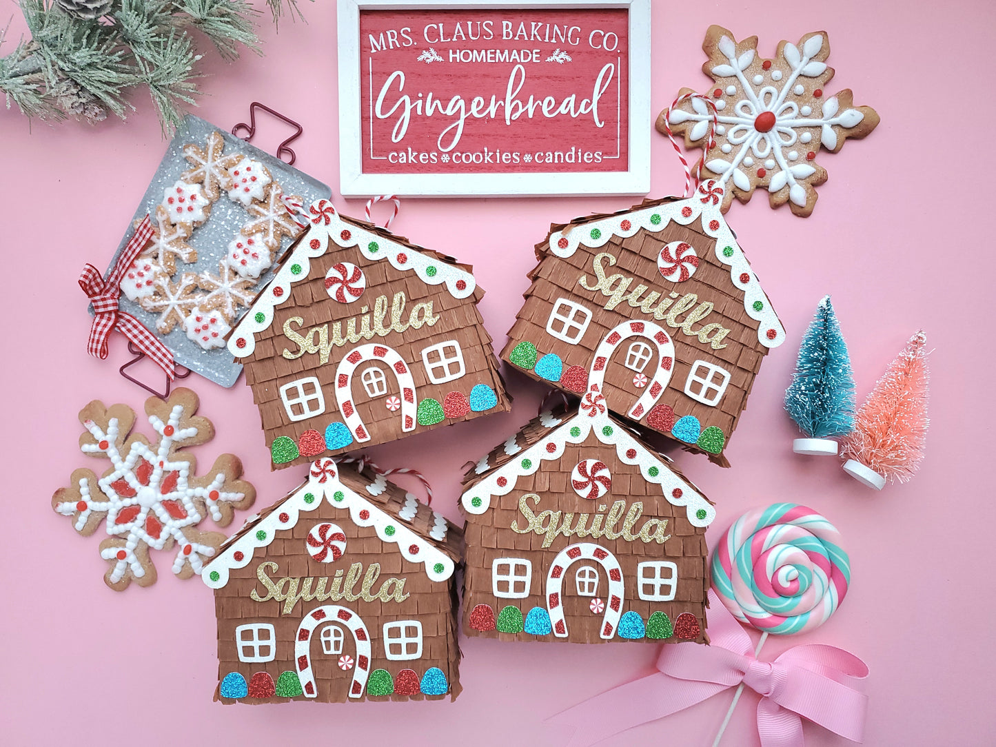 Personalizable Mini Gingerbread House Party Favor