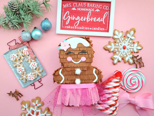 Girl Gingerbread Mini Piñata Party Favor