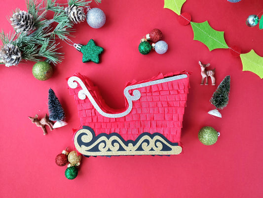 Santa's Sleigh Mini Piñata Part Favor