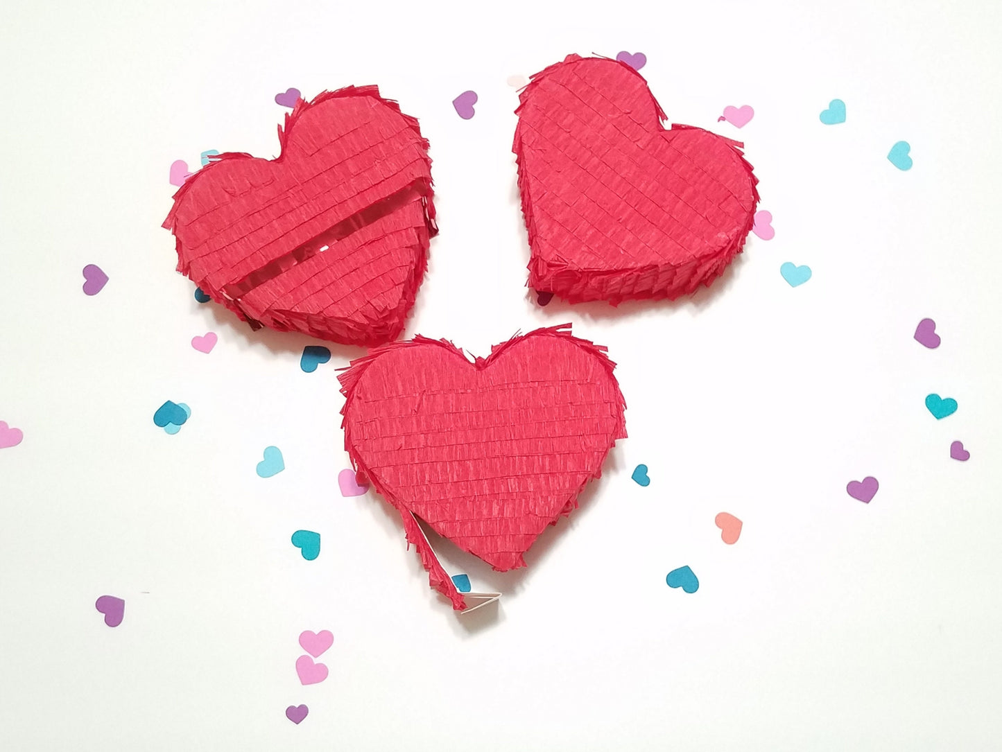 Set of 3 Mini Heart piñata 4" Valentine's party favor Galentine's party Bridesmaid proposal Heart party Valentine's mini piñata Heart piñata