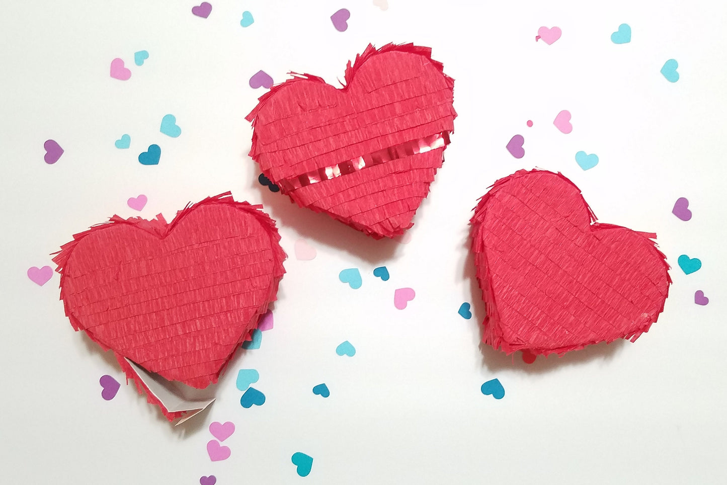 Set of 3 Mini Heart piñata 4" Valentine's party favor Galentine's party Bridesmaid proposal Heart party Valentine's mini piñata Heart piñata