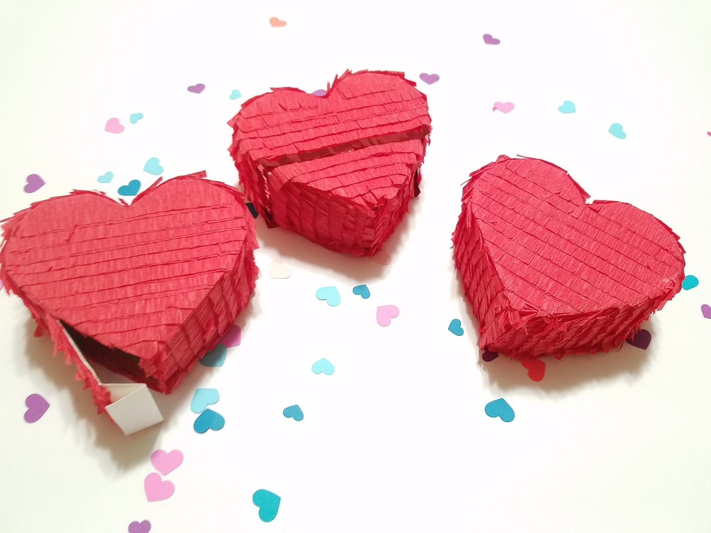 Set of 3 Mini Heart piñata 4" Valentine's party favor Galentine's party Bridesmaid proposal Heart party Valentine's mini piñata Heart piñata