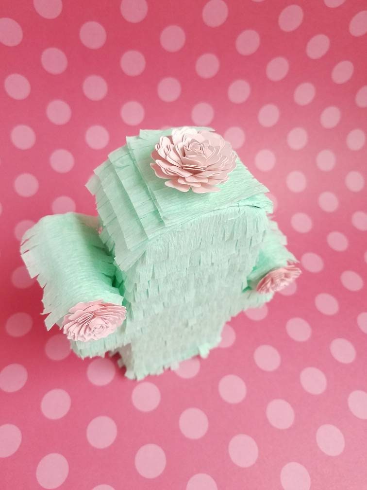 Boho Mint Cactus Mini Piñata Party Favors - Set of 3