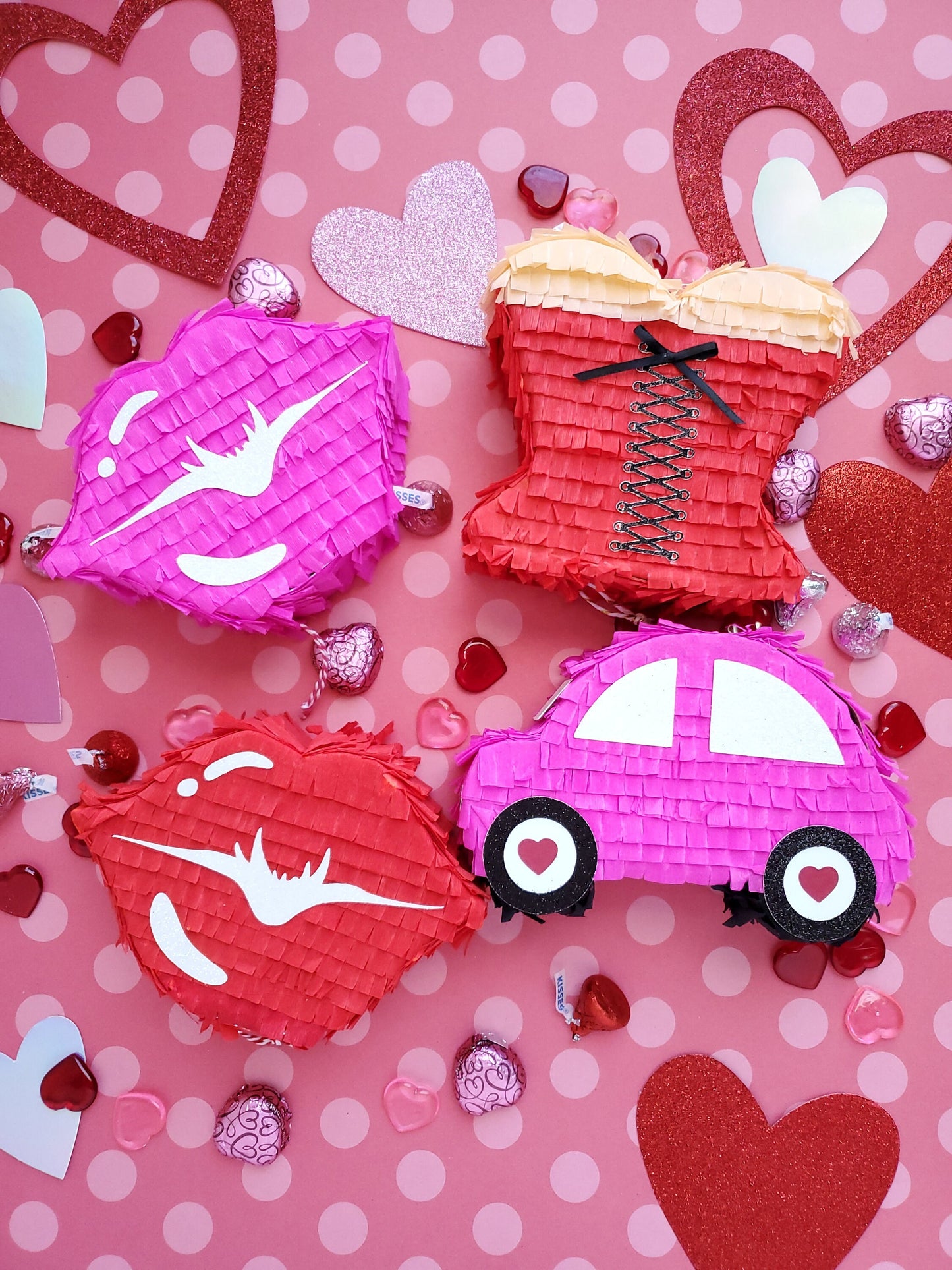 Car mini piñata Love buggy Car piñata Car party favor Transportation theme Valentines buggy piñata Mini car piñata Vehicle theme party (Ea.)