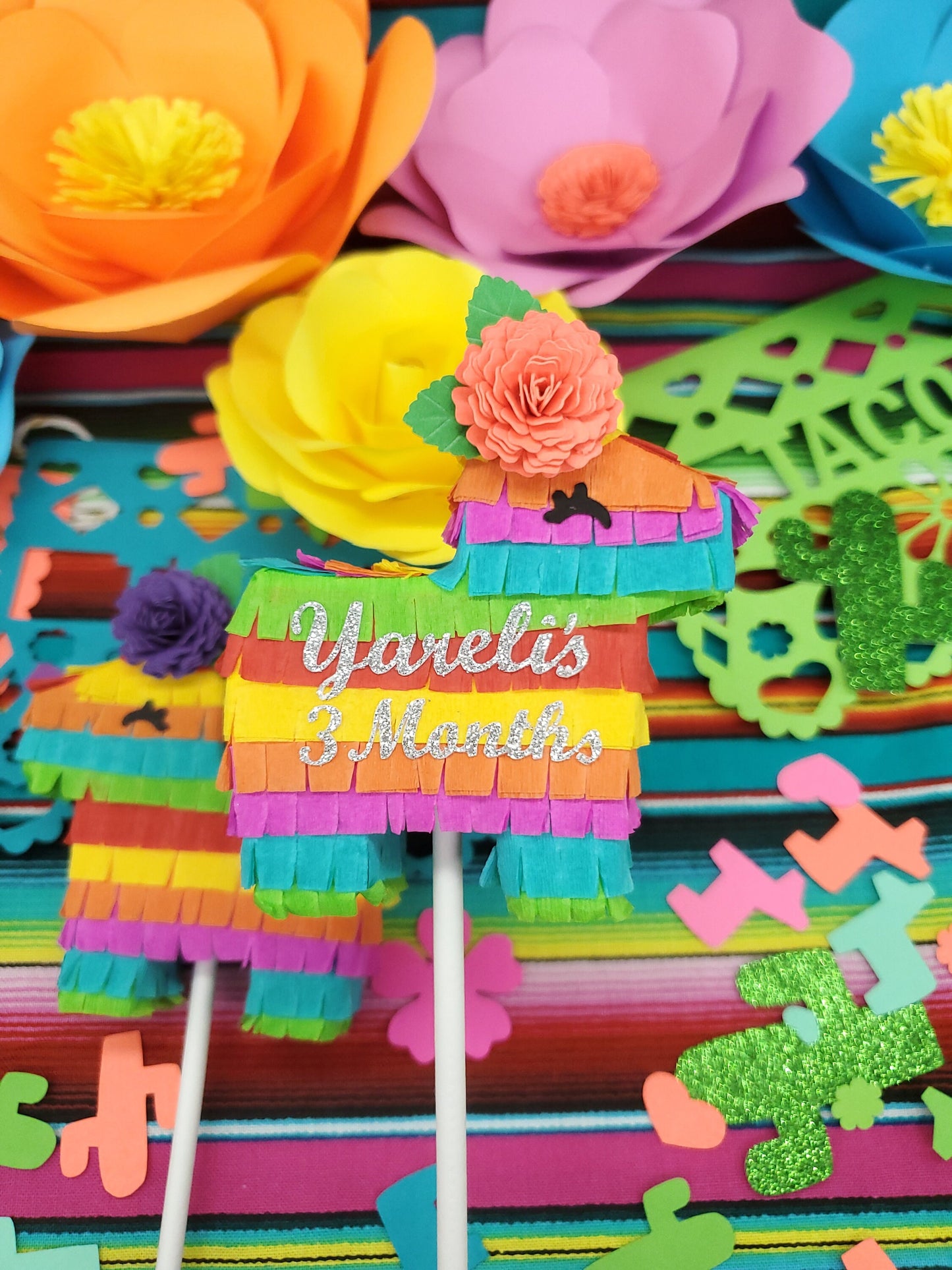 Personalizable mini piñata cake topper, Fiesta baby shower, Fiesta birthday, cinco de mayo, Taco party, Fiesta birthday, taco bout a baby