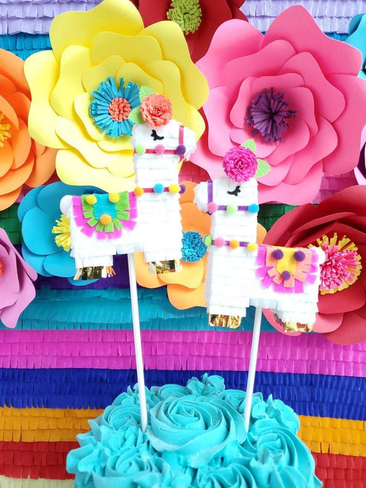 Llama cake topper Llama cake decoration Llama birthday party decoration Llama mini piñata cake topper Llama birthday Llama babyshower (Ea)