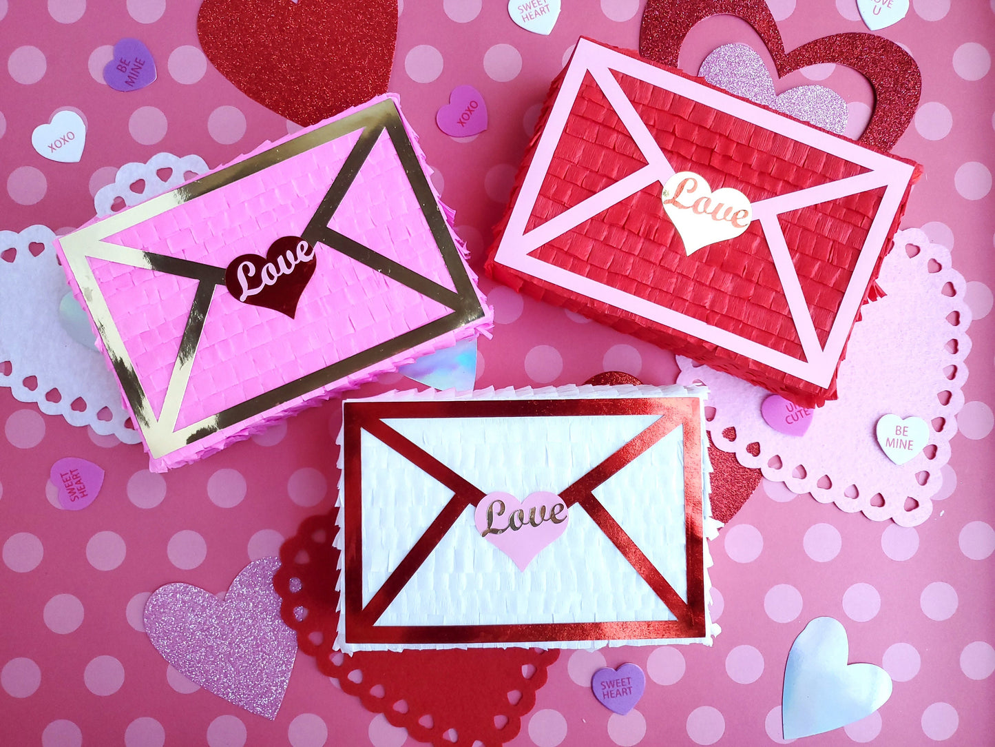 Love letter mini piñata Valentine's day letter Love letter gift box Valentine's party favor Love letter Valentine's day letter 6x4 (Each)