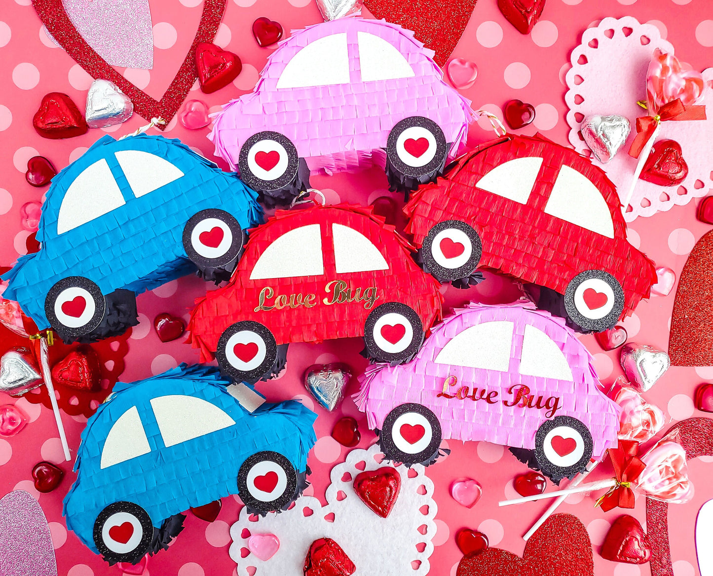 Car mini piñata Love buggy Car piñata Car party favor Transportation theme Valentines buggy piñata Mini car piñata Vehicle theme party (Ea.)