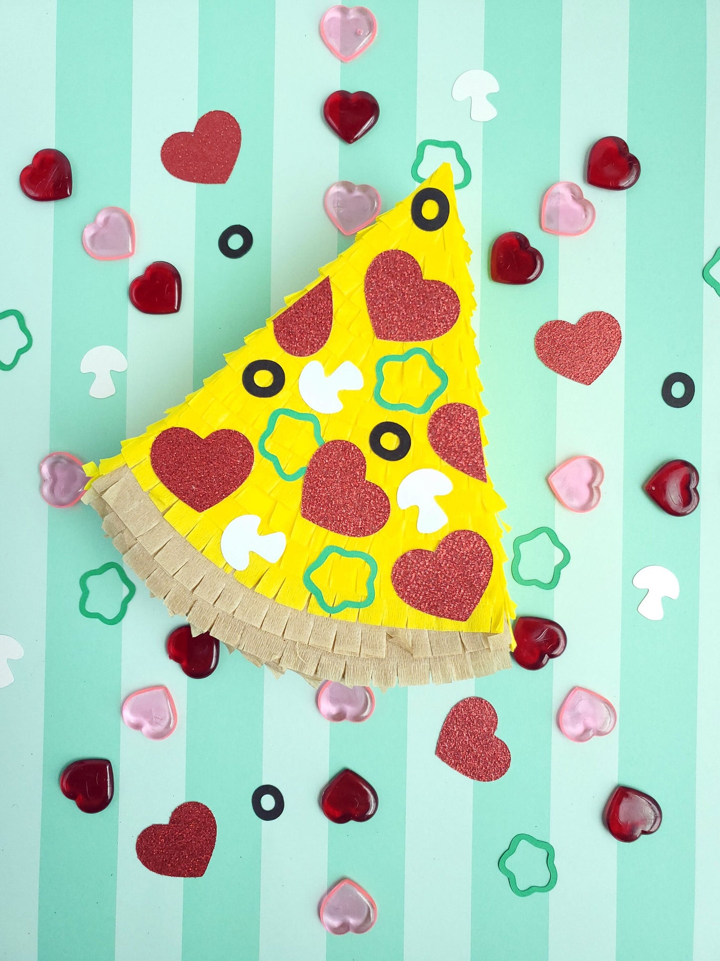 Pizza party 7" mini pinata, Pizza my heart, Galentines party, Pizza theme, Pizza birthday, Pizza slice decor, Mini pizza piñata (Ea)