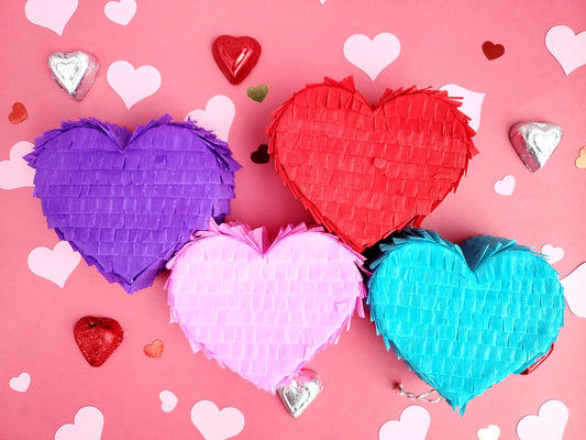 Set of 3 Mini Heart piñata 4" Valentine's party favor Galentine's party Bridesmaid proposal Heart party Valentine's mini piñata Heart piñata