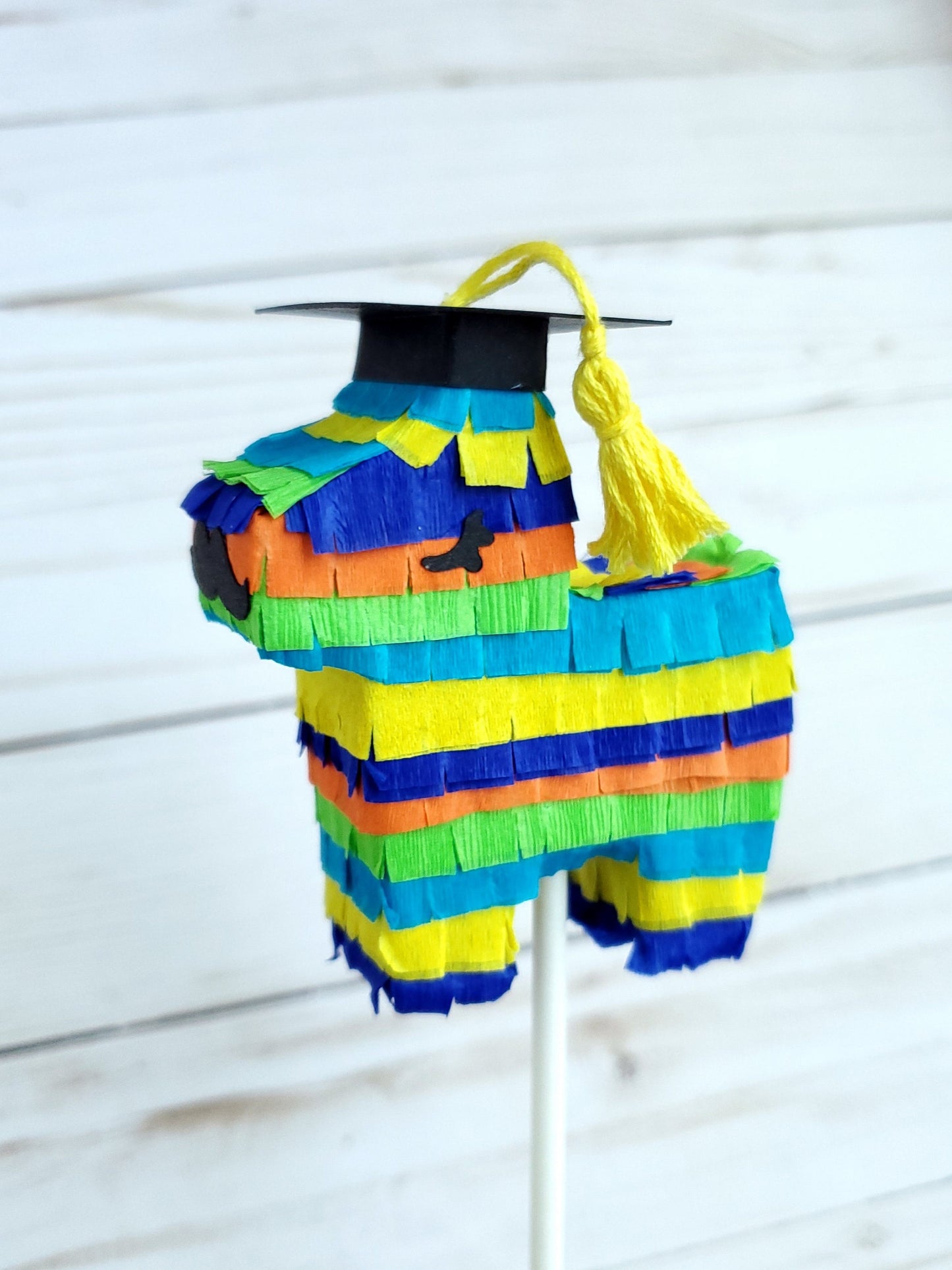 Fiesta Graduation cake topper Mini donkey cake topper with graduation cap Mexican theme cake decor Graduation cake decor